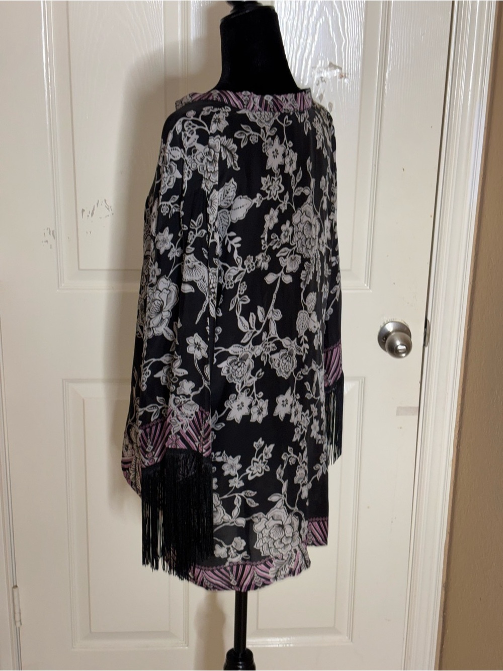 Johnny Was Black Edina Fringe Blouse XLarge - Picture 6 of 13
